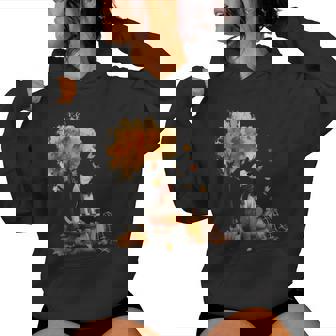 Golden Retrievers Hello Autumn Leaf Fall For Dog Lover Women Hoodie - Monsterry