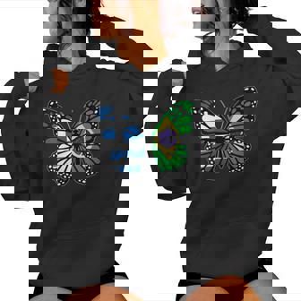 Greece And Brazil Mix Butterfly Half Greek Brazilian Roots Women's Hoodie | Mazezy