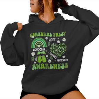 Groovy Cerebral Palsy Awareness Month Cp Warrior Women Hoodie - Thegiftio UK