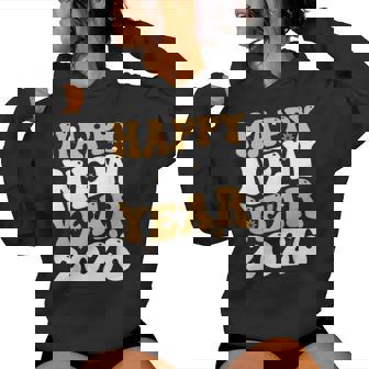 Groovy Retro Happy New Year 2026 Matching Family Party Women Hoodie | Seseable CA