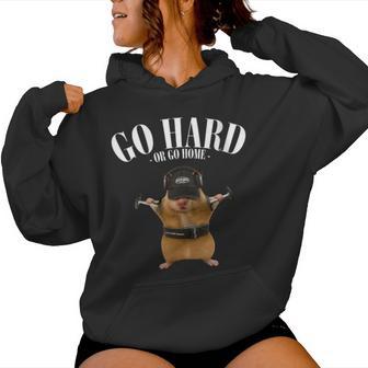 Hamster Deadlift Training Cute Rat Weightlifting Meme Women's Hoodie | Mazezy