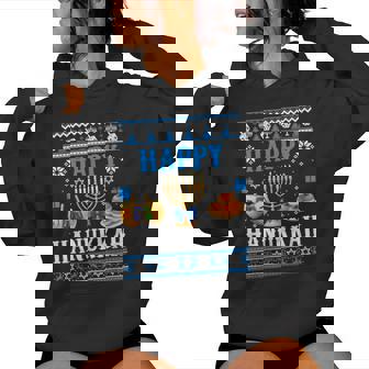 Happy Hanukkah Menorah Dreidel Ugly Chanukah Women Men Kids Women's Hoodie | Mazezy