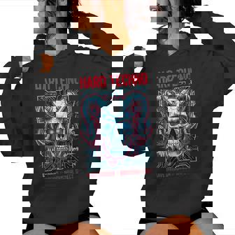 Hard Techno Cyber Skull Rave Industrial Women's Hoodie | Mazezy