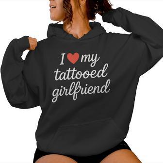I Heart My Tattooed Girlfriend かわいいレッドハートデザイン レディースパーカー - Kawaiitshirt