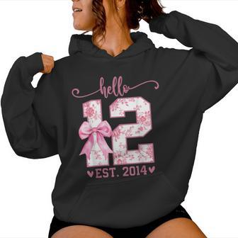 Hello Twelve Est 2014 12Th Birthday Coquette 12 Year Girl Women Hoodie - Thegiftio UK