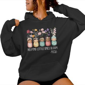 Helping Little Ones Bloom Nicu Nurse Baby Flower Women Hoodie - Monsterry