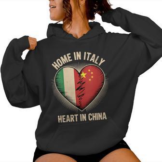 Home In Italy Heart In China Chinese Roots Italian Women's Hoodie | Mazezy