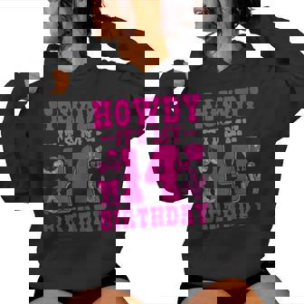 Howdy It's My 14th Birthday 14 Years Old Cowgirl Women's Hoodie | Mazezy