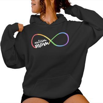 Ímbolo De Infinito Arcoíris Para Concienciaciónobre El Autismo Familiar Cuello Sudadera con capucha para mujer - Regaloses