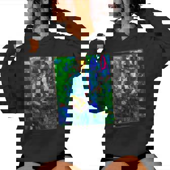 Impressionist Style Guitar Player Women's Hoodie | Mazezy