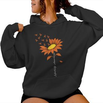 Infertility Awareness Sunflower Orange Ribbon Ivf Month Women Hoodie - Thegiftio UK