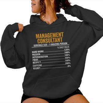 Informations Nutritionnellesur Le Consultant Cool Management Pour Hommes Et S Sweat à capuche femme - Cadeauxyz