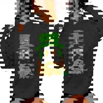 Irish Green Leprechaun Face Vintage Sunglasses Women's Hoodie | Mazezy