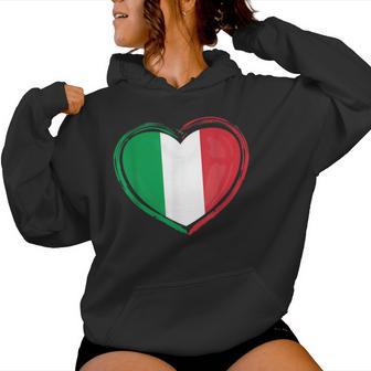 Italia Bandera Corazón Orgullo Italia Hombres Es Sudadera con capucha para mujer - Regaloses