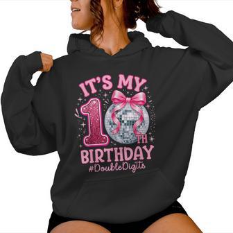 It's My 10Th Birthday Girl Double Digits Bow Disco Ball Women Hoodie | Seseable FR