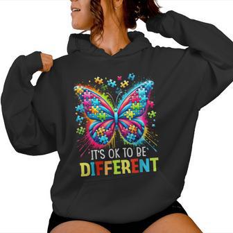 It's Ok To Be Different Butterfly Autism Awareness Women Hoodie | Mazezy