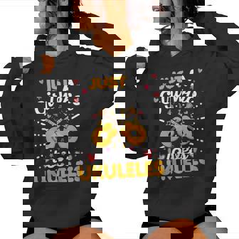 Just A Girl Who Loves Ukuleles Uke Music Lover Felpa con cappuccio da donna - Novitaregali