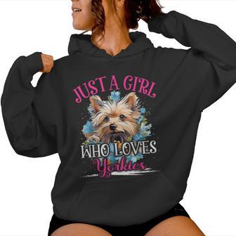 Just A Girl Who Loves Yorkie Dog For Girls Women Hoodie - Thegiftio