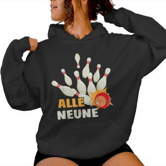 Kegeln Alle Neune Bowling Kugel Werfen 9 Kegel Treffenpiel Kapuzenpullover für Damen - Geschenkecke