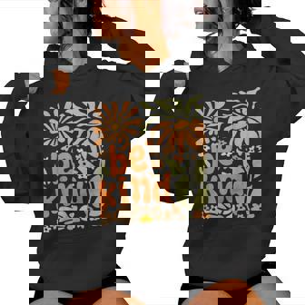 Be Kind Floral Positive Quote Boho Flowers Choose Kindness Women Hoodie - Monsterry