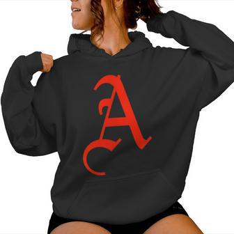 La Letra Escarlata A Roja Cuello Sudadera con capucha para mujer - Regaloses