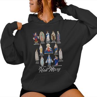 Our Lady The Blessed Mother Latin Marian Titles Catholic Women Hoodie | Seseable UK