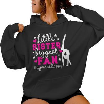 Little Sister Gymnastics Sister Of A Gymnast Sister Small Black Women Hoodie - Thegiftio UK
