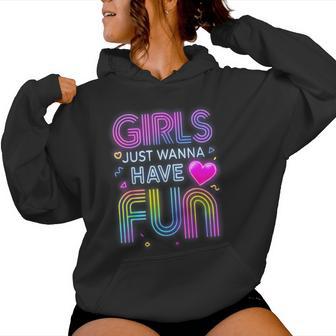 Lustiges 80Er Jahre Mädchen Just Wanna Have Fun 1970Er 1980Er Jahre Kapuzenpullover für Damen - Geschenkecke
