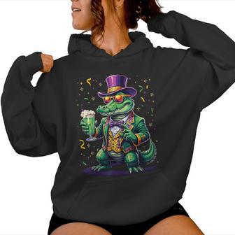 Mardi Gras Parades Mardigator Alligator Theme Women Women Hoodie - Thegiftio UK