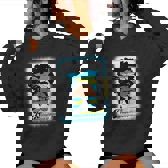 Messy Bun Bahamian Bahamas Flag Woman Girl Women's Hoodie | Mazezy