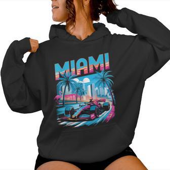 Miami Racing Race Car Racer Driver Women Hoodie - Thegiftio UK