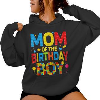 Mom Of The Birthday Boy Birthday Building Block Women Hoodie - Thegiftio
