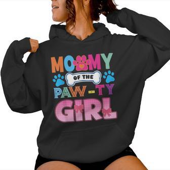 Mommy Of The Paw-Ty Girl Birthday Family Matching Party Women Hoodie | Mazezy