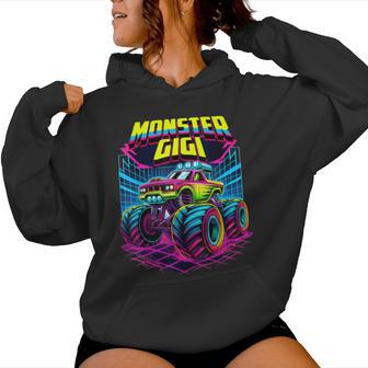 Monster Truck Gigi Monster Truck Are My Jam Truck Lovers Women Hoodie - Thegiftio UK