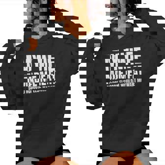 My Wife Made Me Fat Unhinged Dad Joke 不潔なミーム ぽっちゃり レディースパーカー - Kawaiitshirt