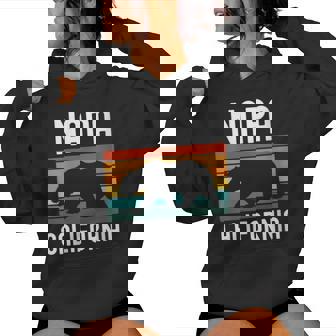 Napa California Bear Wine Country Tasting Valley Lover Retro Women's Hoodie | Mazezy