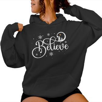Nativity Scene Believe Christian Family Merry Christmas Xmas Women Hoodie - Thegiftio UK