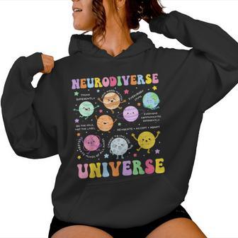 Neurodiverse Universe Autism Awareness Neuro Sparkly Teacher Women Hoodie | Seseable UK