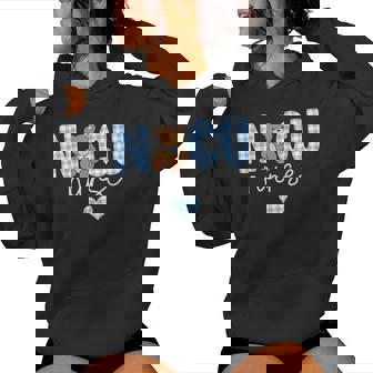 Nicu Nurse Bear Nursing Girls Scrub Gingham Women Hoodie - Monsterry