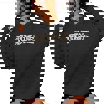 Nurse Floral Varsity Boho Chamomile Flower Text Women's Hoodie | Mazezy