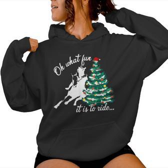 Oh What Fun It Is To Ride Rodeo Riding Horse Christmas Women Hoodie - Monsterry