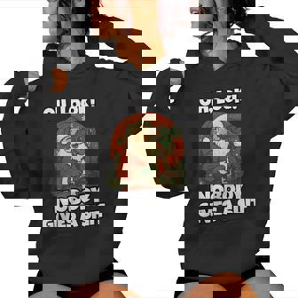 Oh Look Nobody Gives A Shit Sarcastic Santa Joke Women Hoodie - Thegiftio