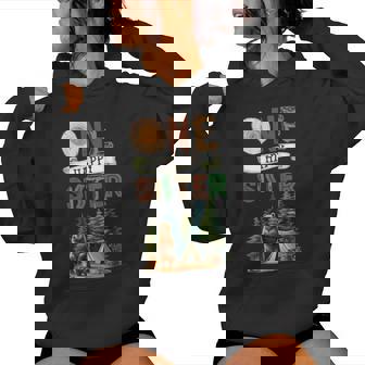 One Happy Sister Camper First Birthday Camping Bear Sister Women Hoodie - Thegiftio