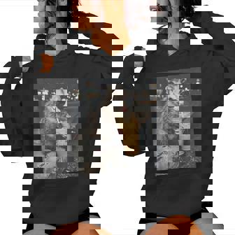 Opossum Drinking Iced Coffee Animal Meme Possum Humor Women Hoodie - Thegiftio