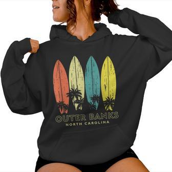 Outer Banks North Carolina Palm Tree OBX Men Women Souvenir Women's Hoodie | Mazezy