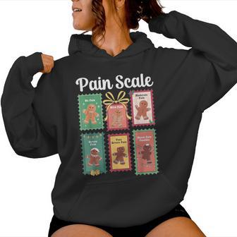 Pain Scale Gingerbread Christmas Stamp Nurse Triage Trauma Women Hoodie - Thegiftio UK