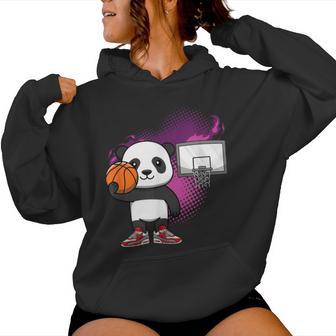 Panda Oso De Baloncesto Jugador De Baloncesto Pelota De Baloncesto Sudadera con capucha para mujer - Regaloses
