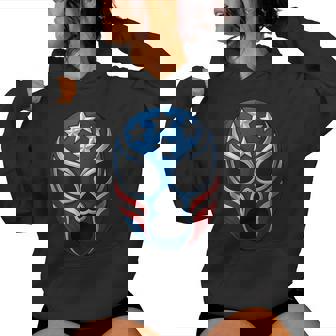 Patriotic Luchador Mask Fans American Pride Comic Women's Hoodie - Monsterry