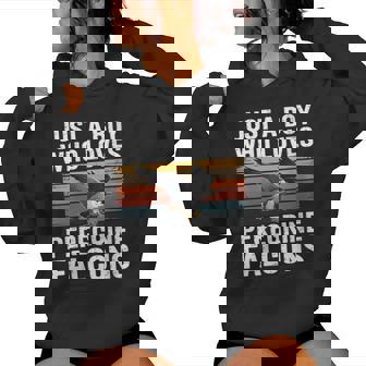 Peregrine Falcon Lover Birdwatching Wildlife Artwork Women's Hoodie | Mazezy