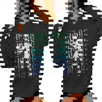 Ping Pong Table Tennis Player Fans Child Man Retro Women's Hoodie | Mazezy